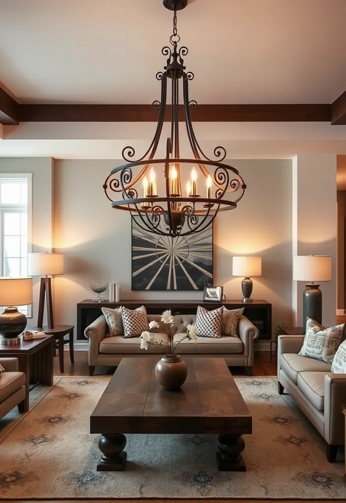 22 Modern Western Living Room Ideas That'll Make You Want to Redecorate Immediately! - 2. Statement Lighting