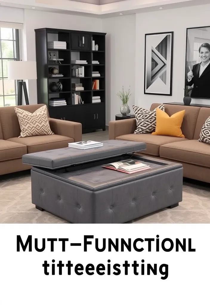 22 Modern Western Living Room Ideas That'll Make You Want to Redecorate Immediately! - 20. Multi-Functional Furniture