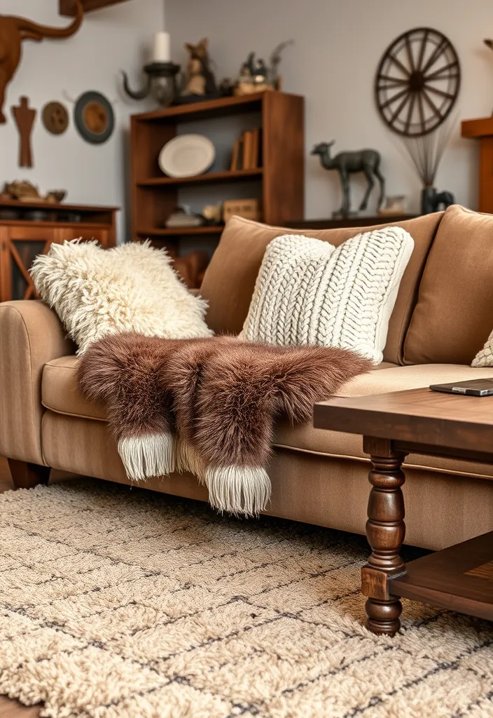 22 Modern Western Living Room Ideas That'll Make You Want to Redecorate Immediately! - 3. Cozy Textures