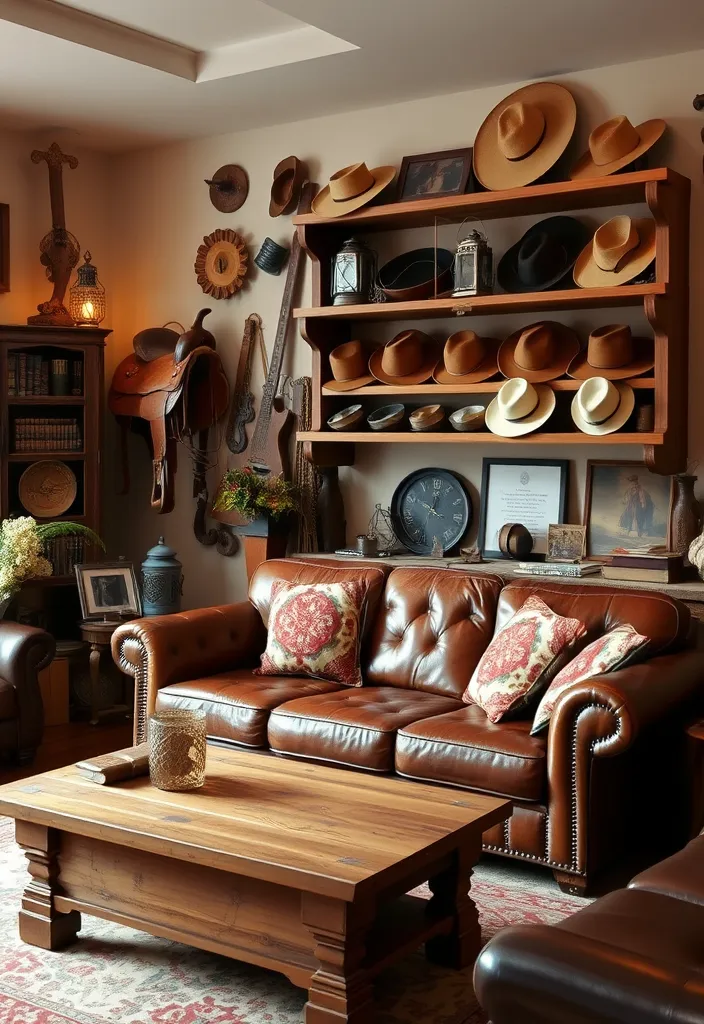 22 Modern Western Living Room Ideas That'll Make You Want to Redecorate Immediately! - 6. Vintage Western Decor