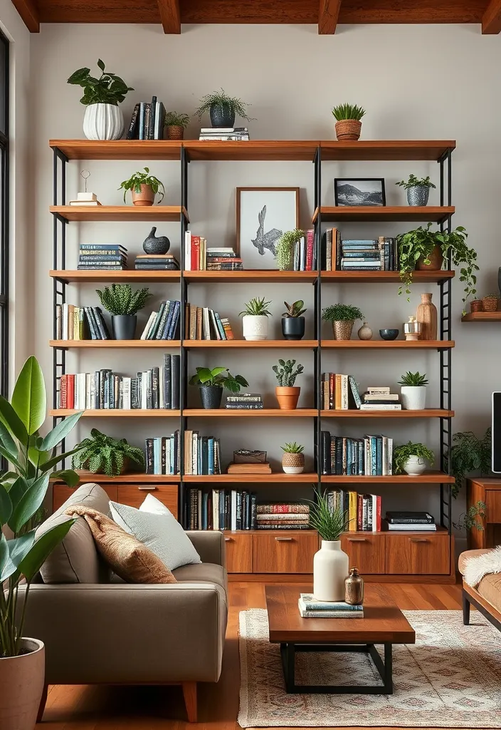 22 Modern Western Living Room Ideas That'll Make You Want to Redecorate Immediately! - 9. Open Shelving