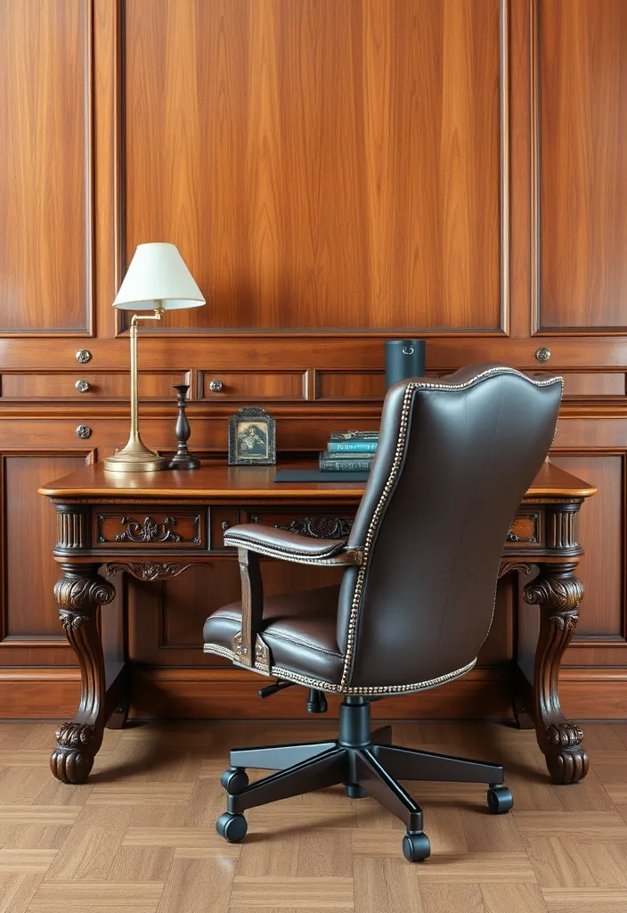 22 Old Money Office Ideas That'll Make You Feel Like a Millionaire! - 15. Statement Desk