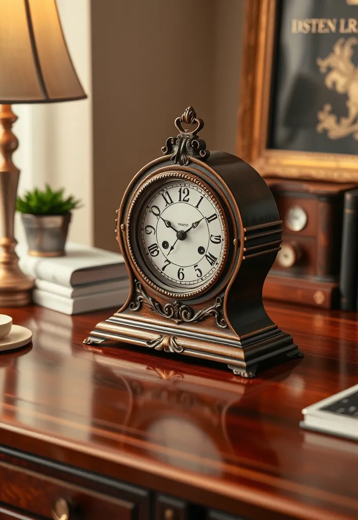 22 Old Money Office Ideas That'll Make You Feel Like a Millionaire! - 20. Vintage Style Clock