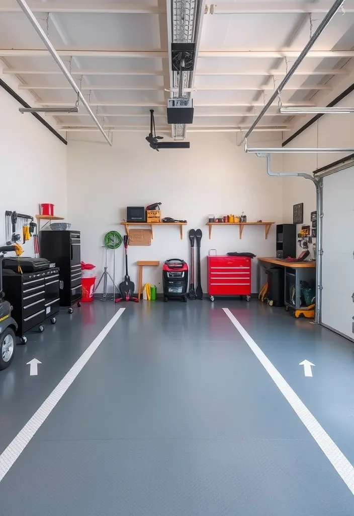 22 Space-Saving Garage Workshop Layout Ideas That Maximize Every Inch! - 14. Clear Pathways