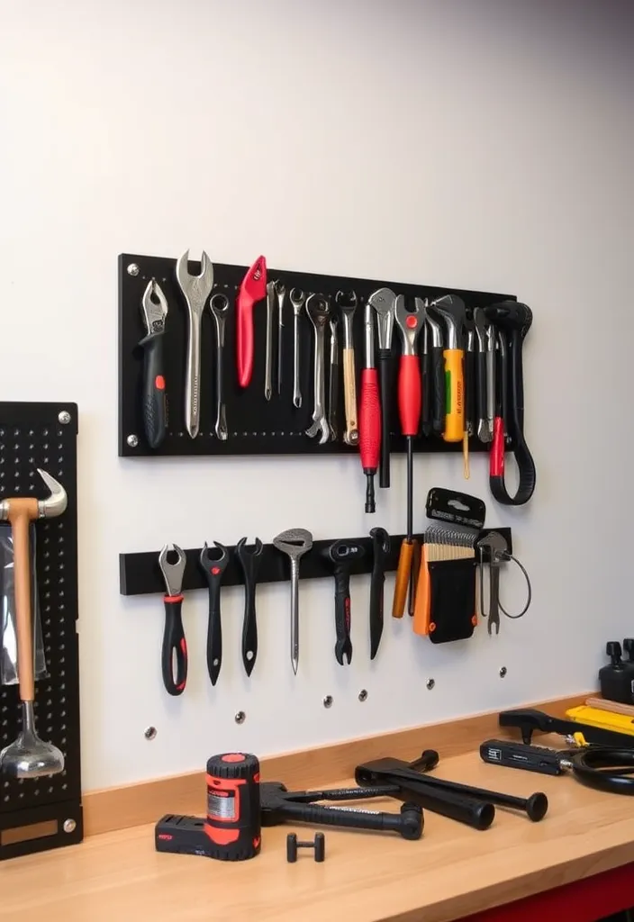 22 Space-Saving Garage Workshop Layout Ideas That Maximize Every Inch! - 15. Magnetic Tool Holders