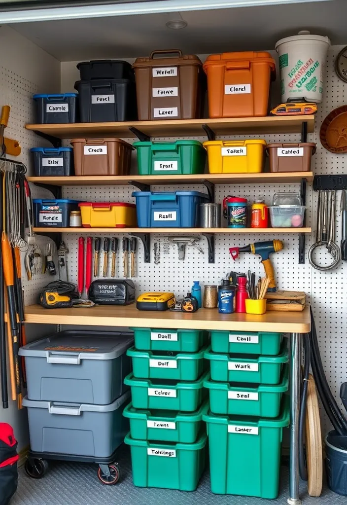 22 Space-Saving Garage Workshop Layout Ideas That Maximize Every Inch! - 21. Use of Labels for Quick Access