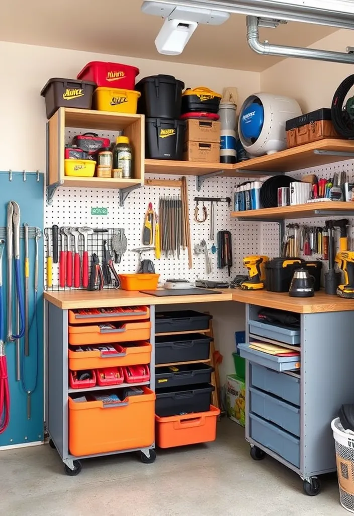 22 Space-Saving Garage Workshop Layout Ideas That Maximize Every Inch! - 8. Customizable Storage Solutions