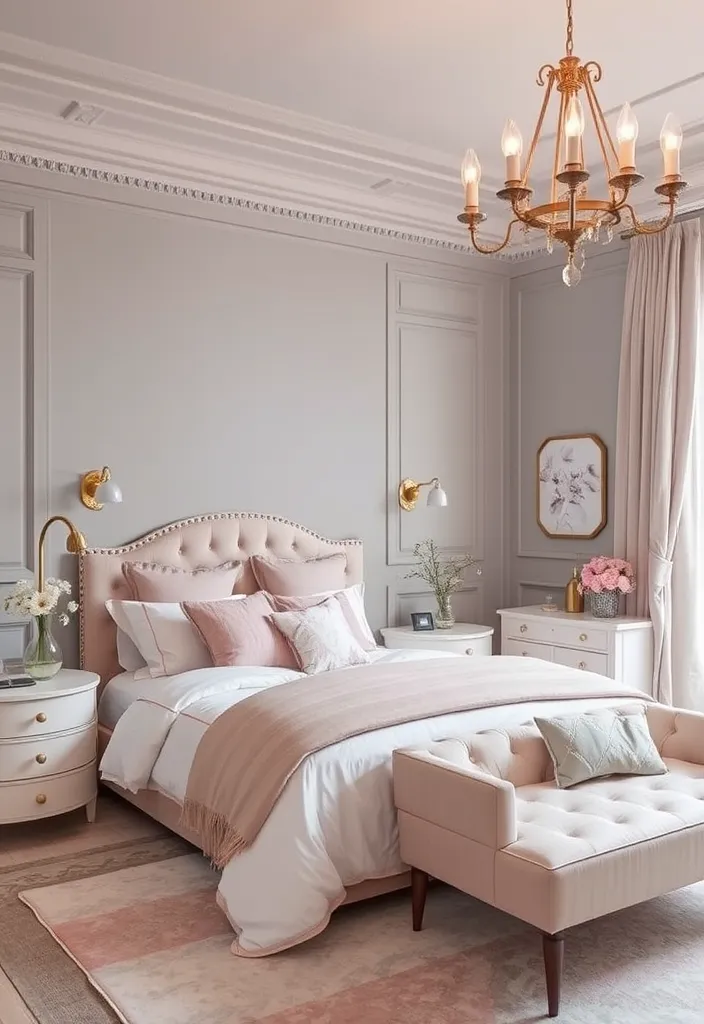 22 Stunning Room Color Combination Ideas That'll Transform Your Home! - 11. Refined Gray and Blush