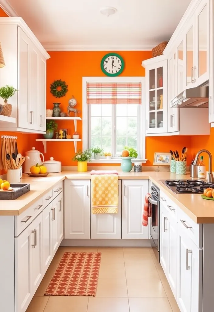 22 Stunning Room Color Combination Ideas That'll Transform Your Home! - 12. Sunny Orange and White