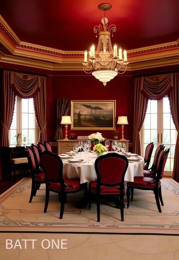 22 Stunning Room Color Combination Ideas That'll Transform Your Home! - 19. Bold Burgundy and Cream