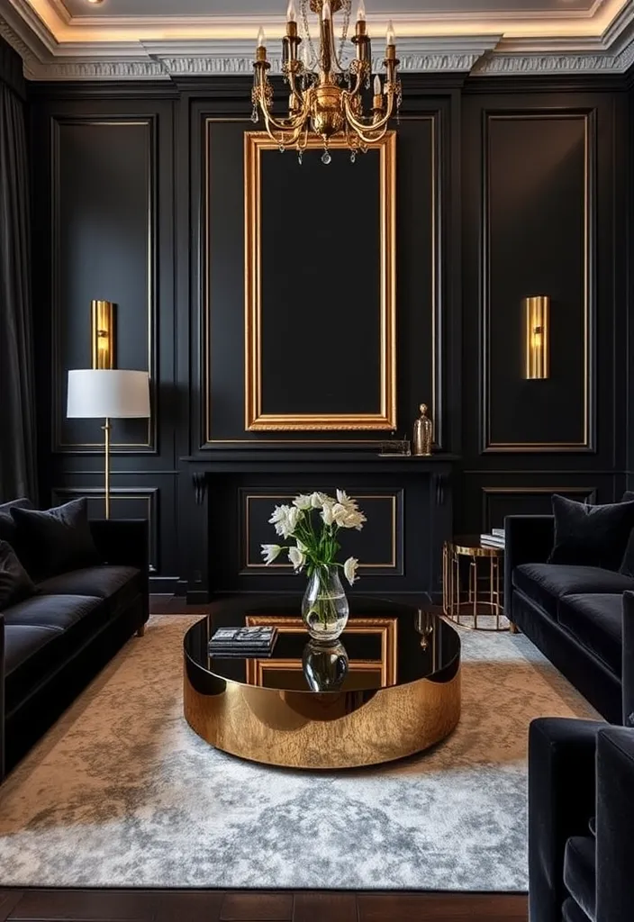 22 Stunning Room Color Combination Ideas That'll Transform Your Home! - 2. Bold Black and Gold