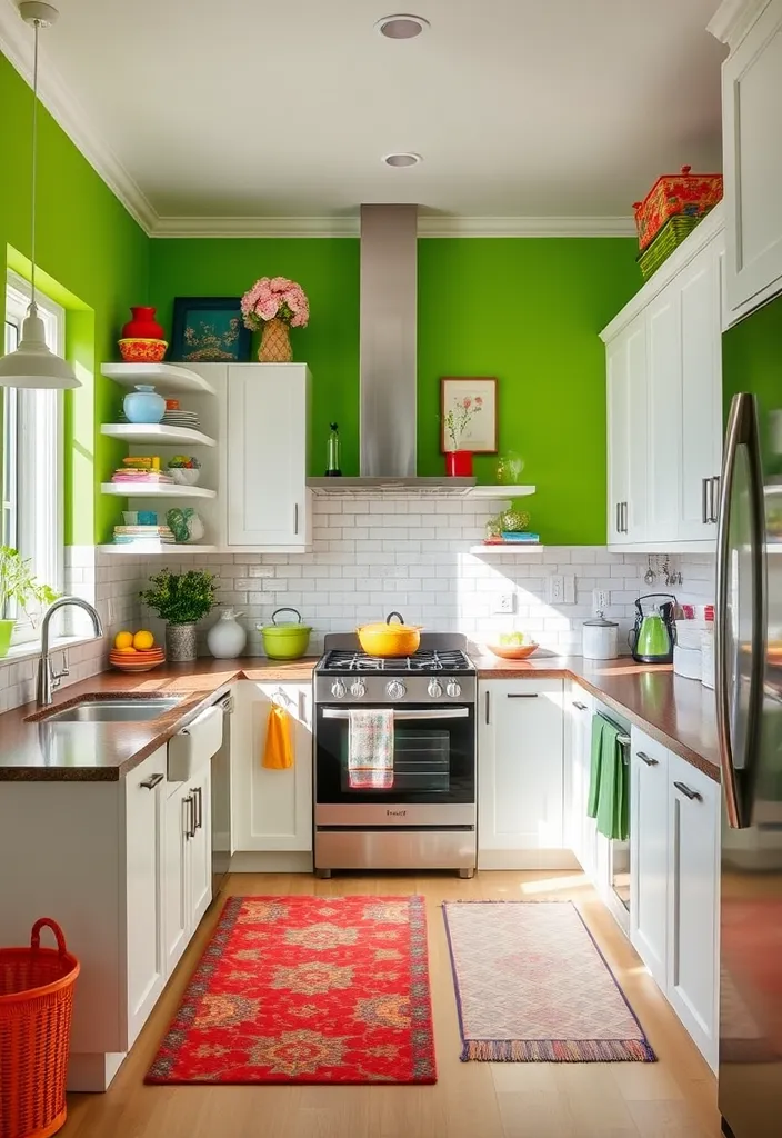 22 Stunning Room Color Combination Ideas That'll Transform Your Home! - 21. Bright Green and White