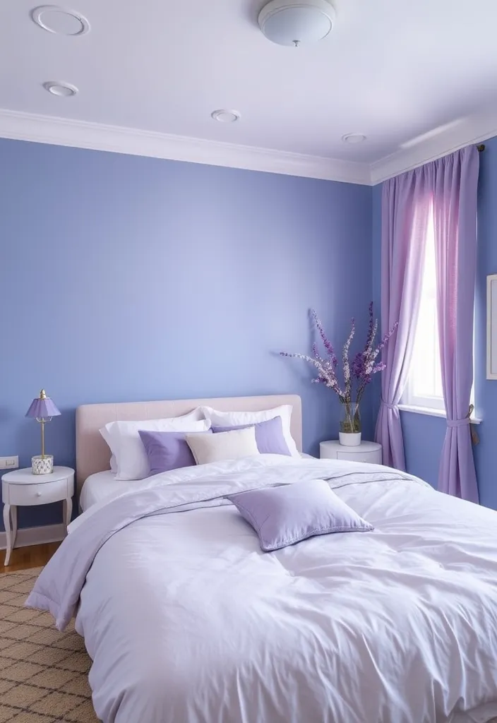 22 Stunning Room Color Combination Ideas That'll Transform Your Home! - 22. Harmonious Blue and Lavender