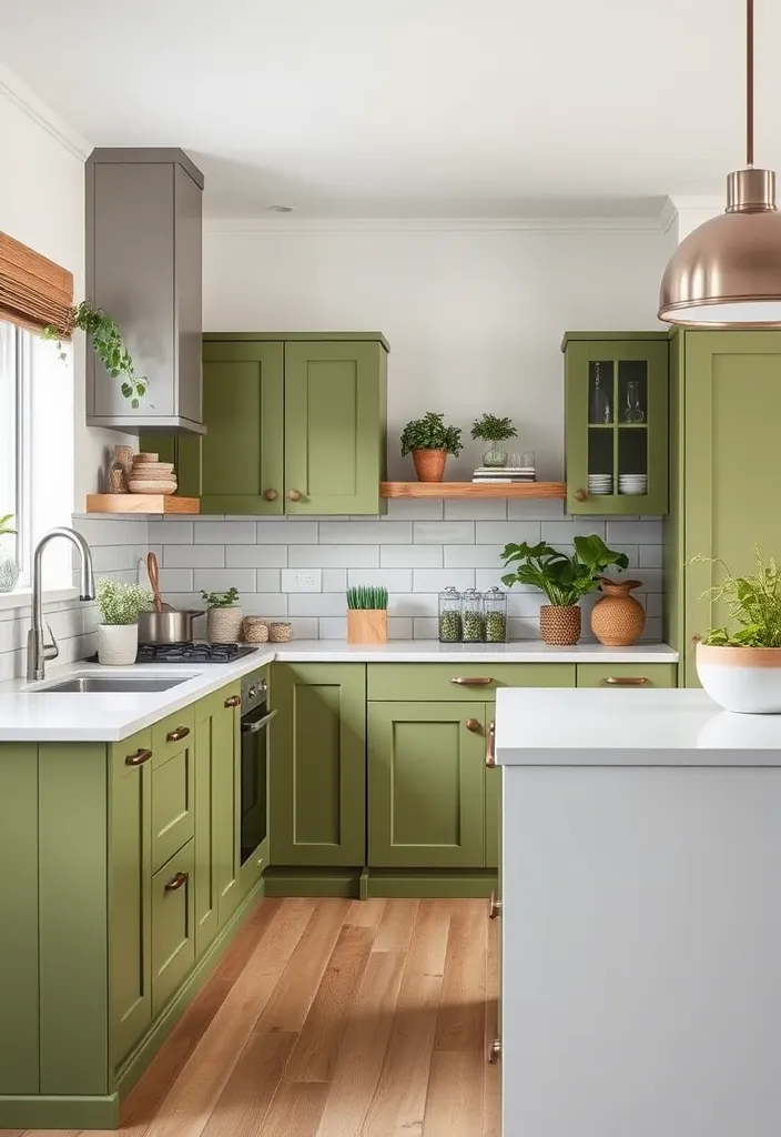 22 Stunning White Oak Cabinet Stain Colors That'll Transform Your Home! - 11. Olive Green