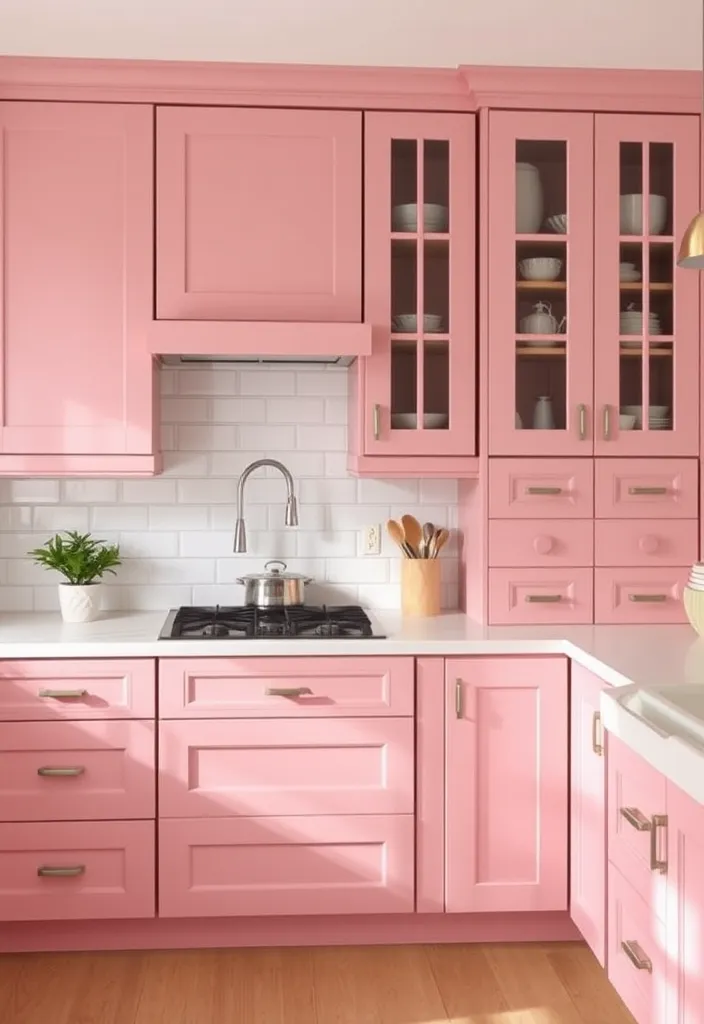 22 Stunning White Oak Cabinet Stain Colors That'll Transform Your Home! - 14. Blush Pink
