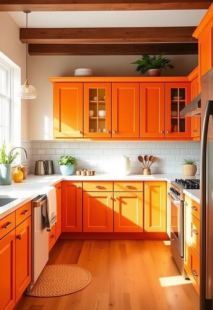 22 Stunning White Oak Cabinet Stain Colors That'll Transform Your Home! - 16. Sunset Orange