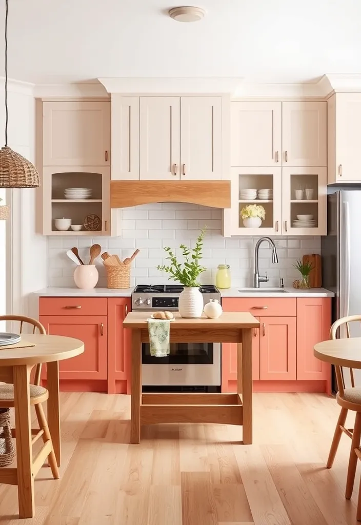 22 Stunning White Oak Cabinet Stain Colors That'll Transform Your Home! - 19. Muted Coral