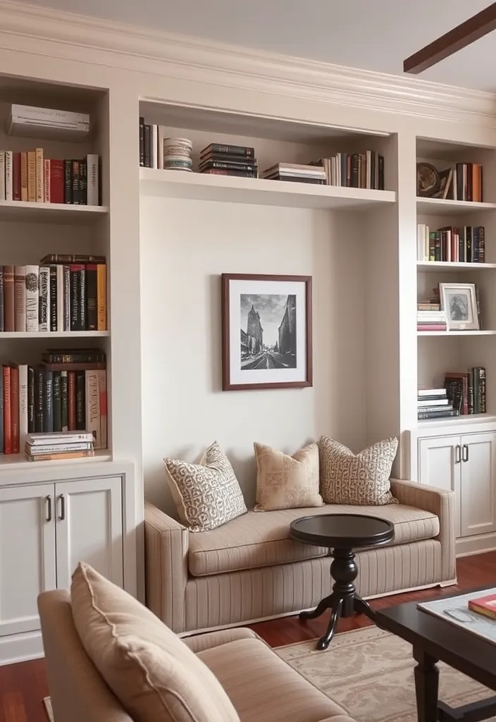 22 Timeless Living Room Ideas That'll Make You Fall in Love Again! - 17. Custom Built-ins