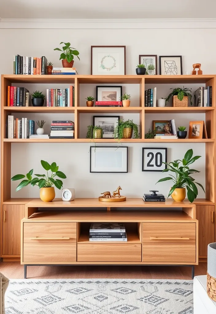22 Timeless Living Room Ideas That'll Make You Fall in Love Again! - 6. Open Shelving Decor