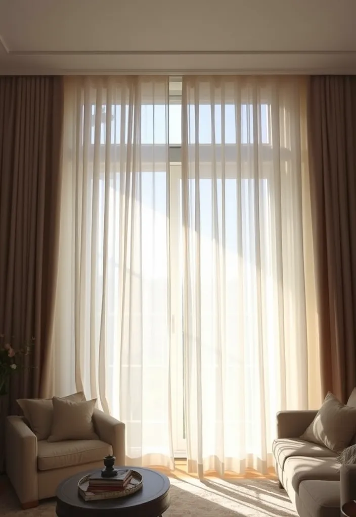 23 Apartment Aesthetic Cozy Living Room Ideas That'll Make You Want to Snuggle In! - 10. Soft Drapes and Curtains