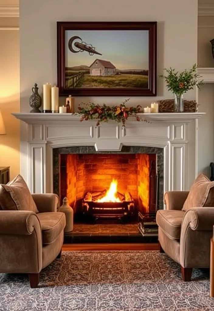 23 Apartment Aesthetic Cozy Living Room Ideas That'll Make You Want to Snuggle In! - 11. The Power of a Fireplace