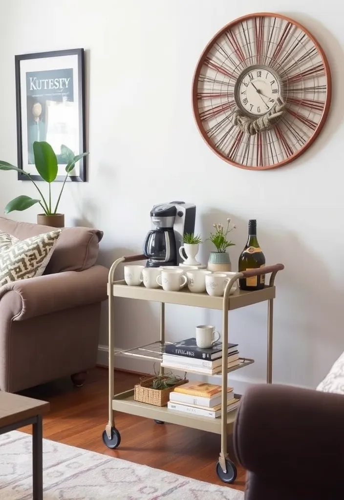 23 Apartment Aesthetic Cozy Living Room Ideas That'll Make You Want to Snuggle In! - 15. Incorporate a Coffee Bar