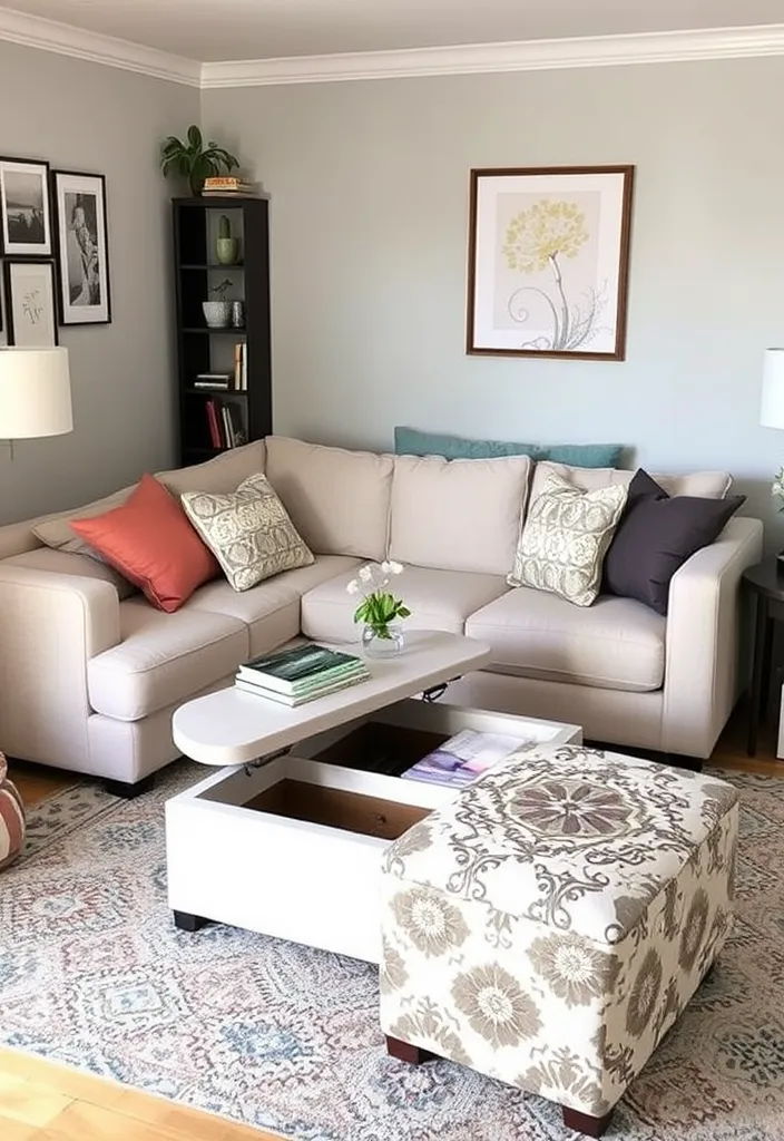 23 Apartment Aesthetic Cozy Living Room Ideas That'll Make You Want to Snuggle In! - 7. Multi-functional Furniture