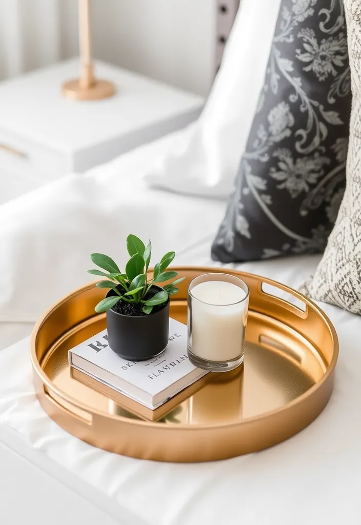 23 Blue and Gold Bedroom Ideas That'll Make You Dream of Sleeping In! - 11. Decorative Trays