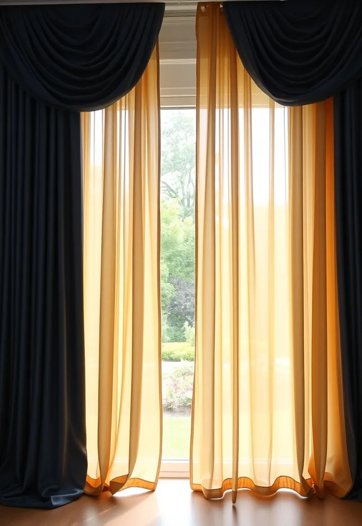 23 Blue and Gold Bedroom Ideas That'll Make You Dream of Sleeping In! - 5. Elegant Curtains