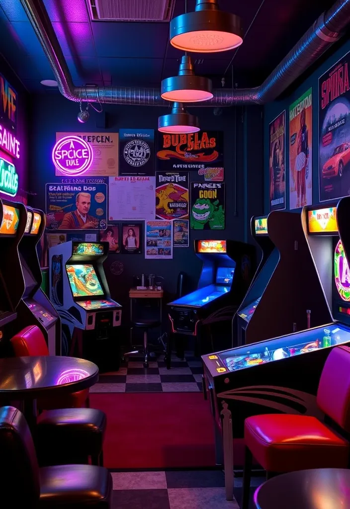 23 Classy Man Cave Ideas That'll Make You the Envy of All Your Friends! - 20. Retro Arcade Room