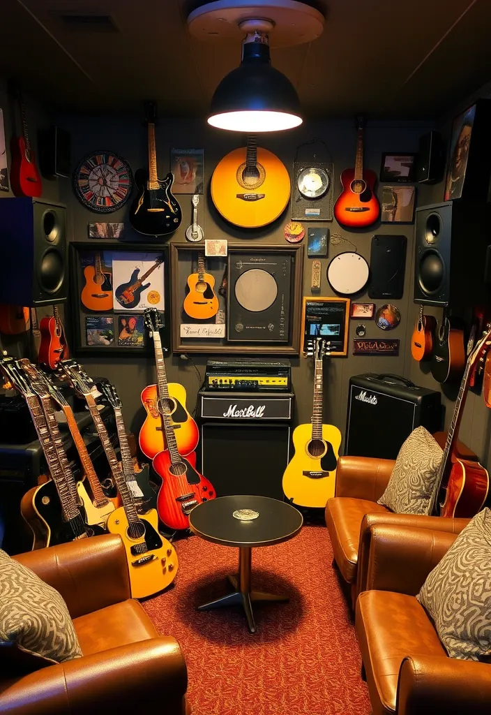 23 Classy Man Cave Ideas That'll Make You the Envy of All Your Friends! - 8. The Music Den