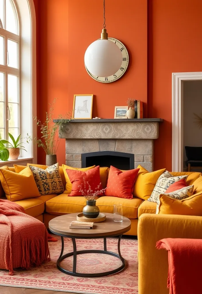 23 Cozy Moody Living Room Ideas That'll Make You Want to Snuggle Up! - 13. Warm, Inviting Colors