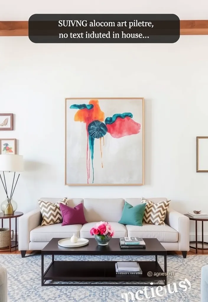 23 Cozy Moody Living Room Ideas That'll Make You Want to Snuggle Up! - 8. Statement Artwork