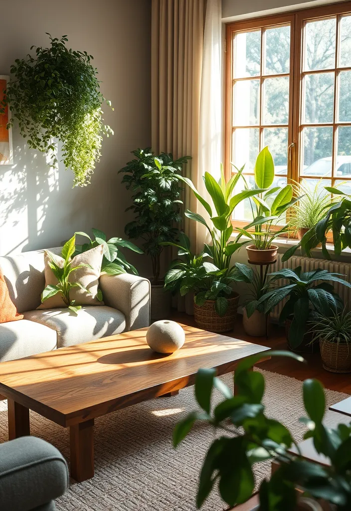 23 Cozy Moody Living Room Ideas That'll Make You Want to Snuggle Up! - 9. Natural Elements