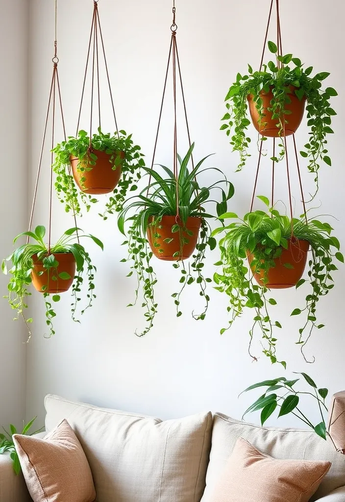 23 Farmhouse Living Room Wall Decor Ideas That'll Transform Your Space! - 18. Simple Greenery Displays