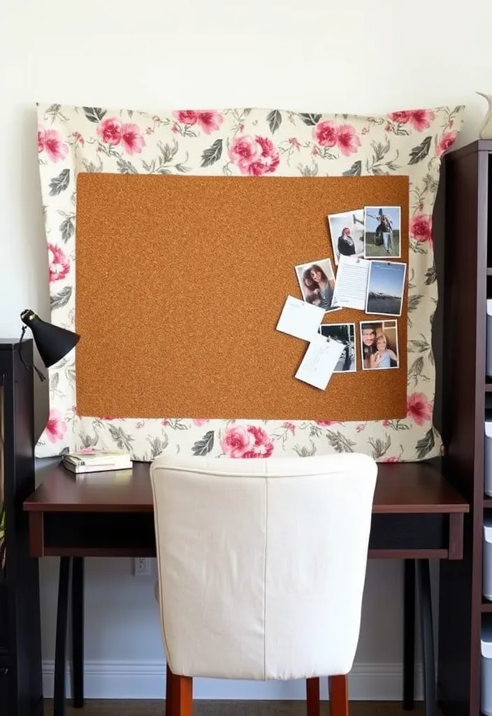 23 Farmhouse Living Room Wall Decor Ideas That'll Transform Your Space! - 19. Fabric-Covered Cork Boards