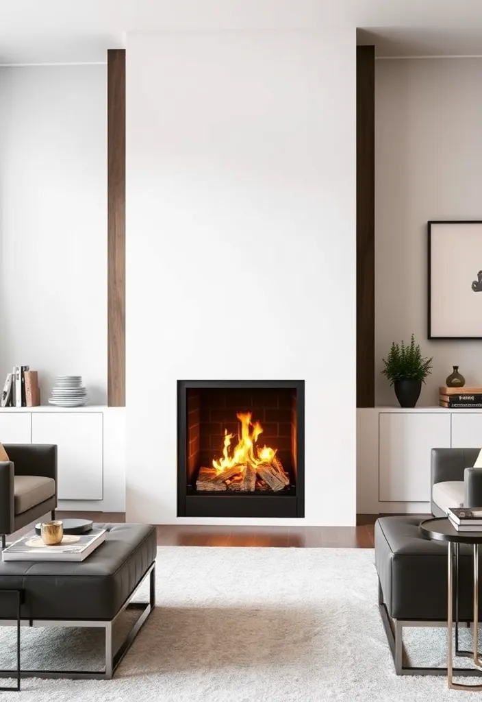 23 Living Room Fireplace Ideas That'll Make You Want to Cozy Up Right Now! - 13. Fireplace with Glass Surround
