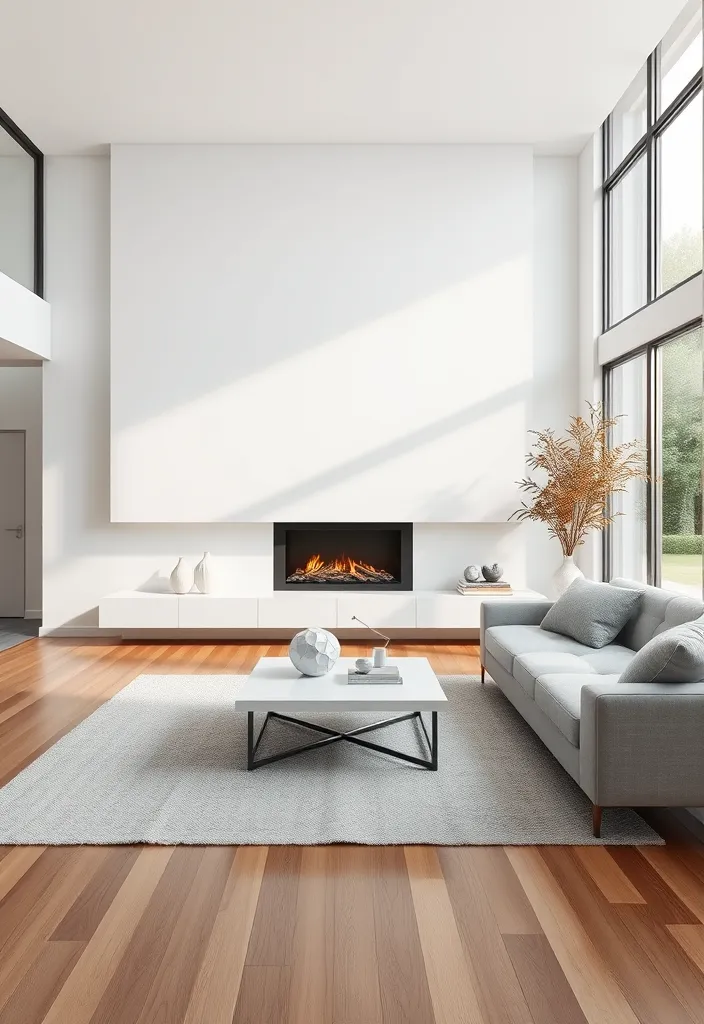 23 Living Room Fireplace Ideas That'll Make You Want to Cozy Up Right Now! - 2. Minimalist White Fireplace