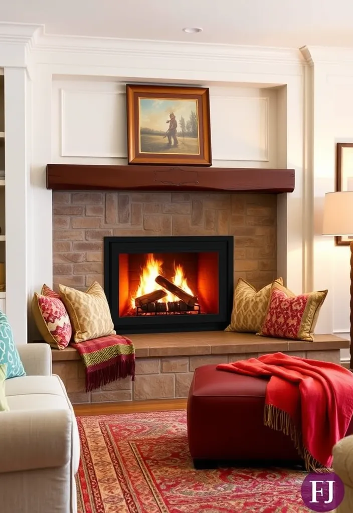 23 Living Room Fireplace Ideas That'll Make You Want to Cozy Up Right Now! - 9. Fireplace with Built-In Seating