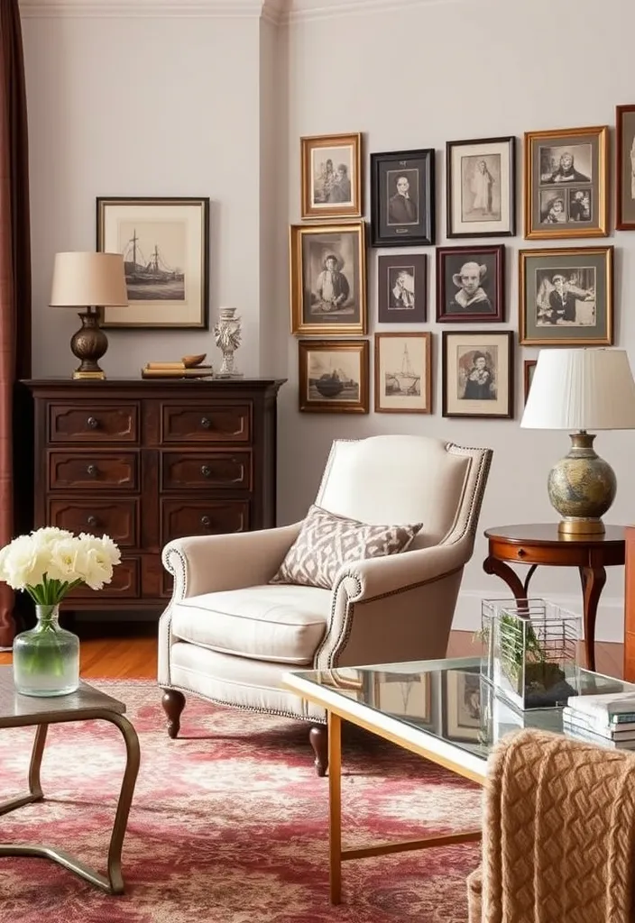 23 Modern French Country Living Room Ideas That'll Make You Want to Redecorate! - 2. Chic Antique Furniture