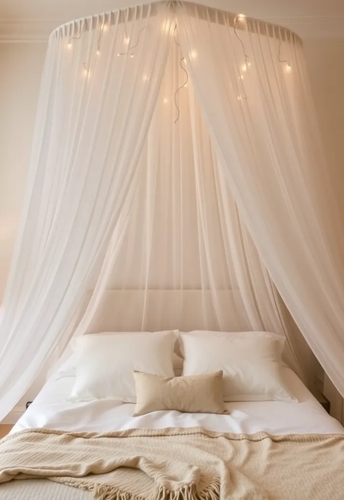 23 Romantic Master Bedroom Decor Ideas That'll Make You Believe in Love Again! - 9. Romantic Bed Canopy