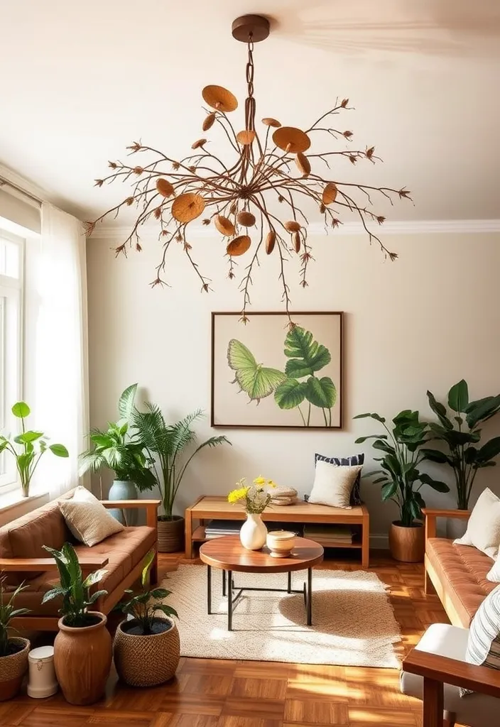 23 Stunning Chandeliers for Living Room Ideas That Will Dazzle Your Guests! - 12. Nature-Inspired Designs