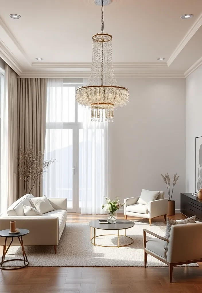 23 Stunning Chandeliers for Living Room Ideas That Will Dazzle Your Guests! - 9. Ethereal Glass Designs
