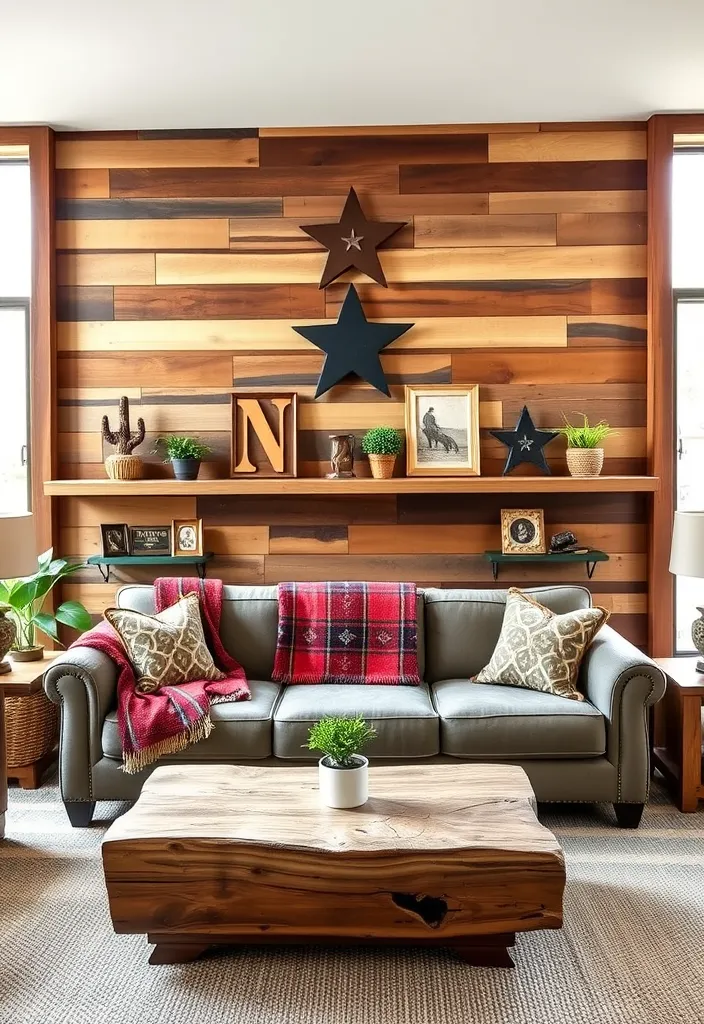 23 Western Living Room Ranch Style Ideas That'll Make You Want to Kick Up Your Boots! - 1. Rustic Reclaimed Wood Accents