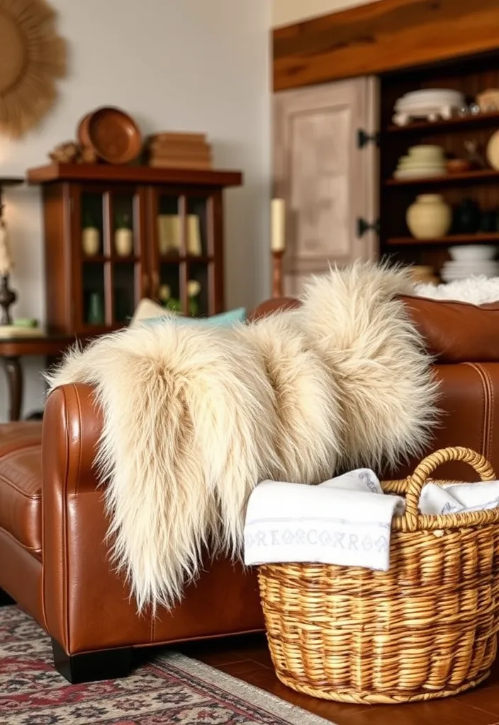 23 Western Living Room Ranch Style Ideas That'll Make You Want to Kick Up Your Boots! - 13. Western-Themed Textures