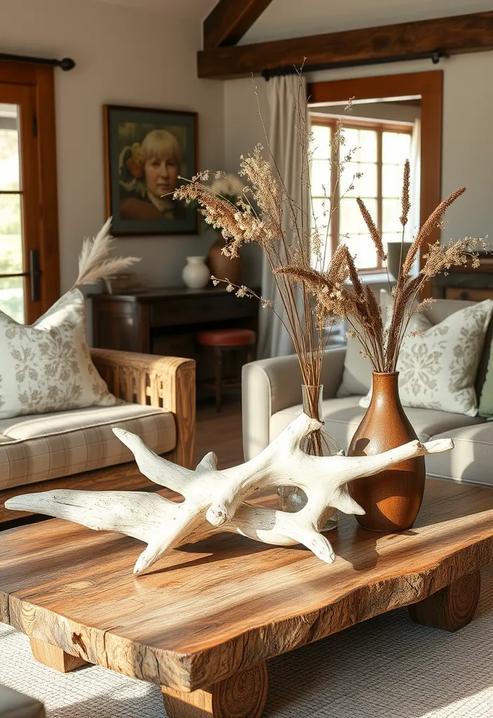 23 Western Living Room Ranch Style Ideas That'll Make You Want to Kick Up Your Boots! - 8. Natural Elements in Decor