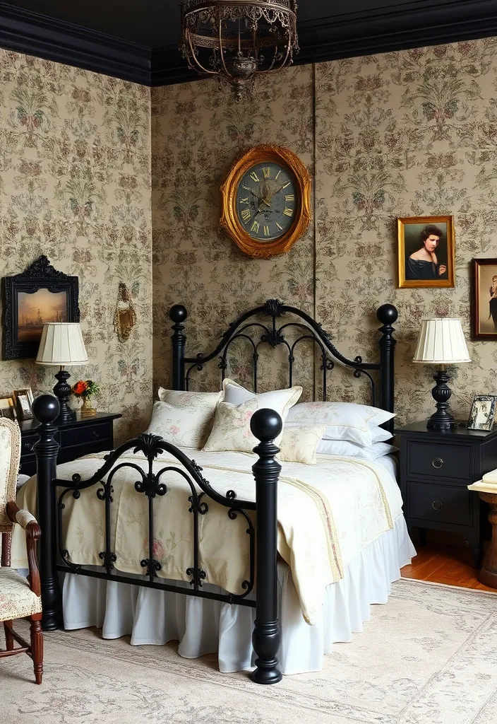 24 Black Bedroom Aesthetic Ideas That'll Transform Your Space Into a Dreamy Retreat! - 7. Vintage Charm