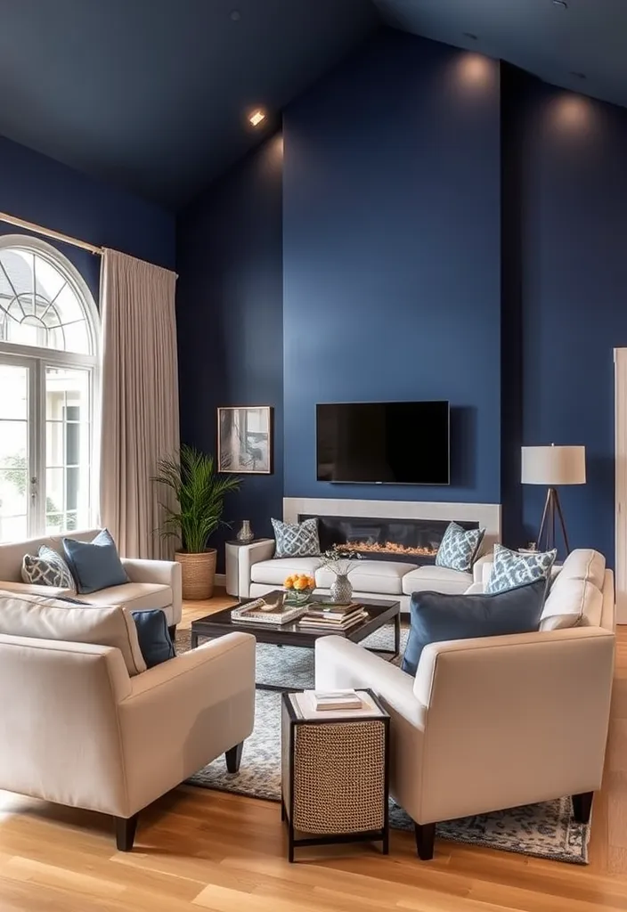 24 Comfy Living Room Ideas That'll Make You Want to Snuggle Up Right Now! - 12. Colorful Accent Walls