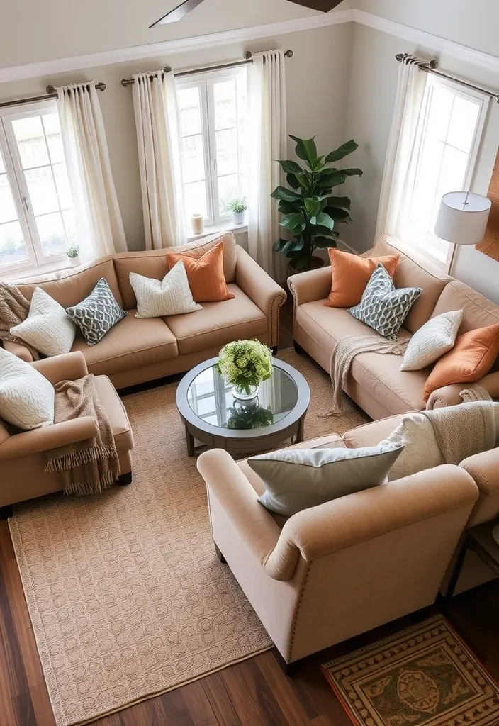 24 Comfy Living Room Ideas That'll Make You Want to Snuggle Up Right Now! - 16. Cozy Seating Arrangements