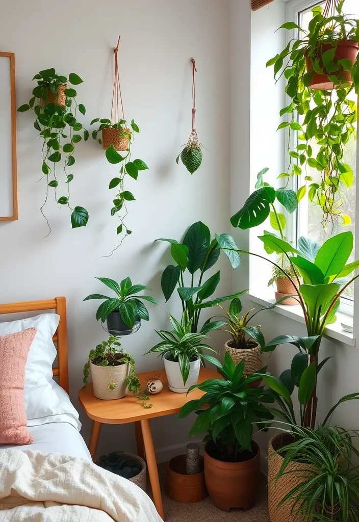 24 Cozy Apartment Bedroom Ideas That'll Make You Want to Snuggle Right In! - 13. Indoor Plants for Freshness